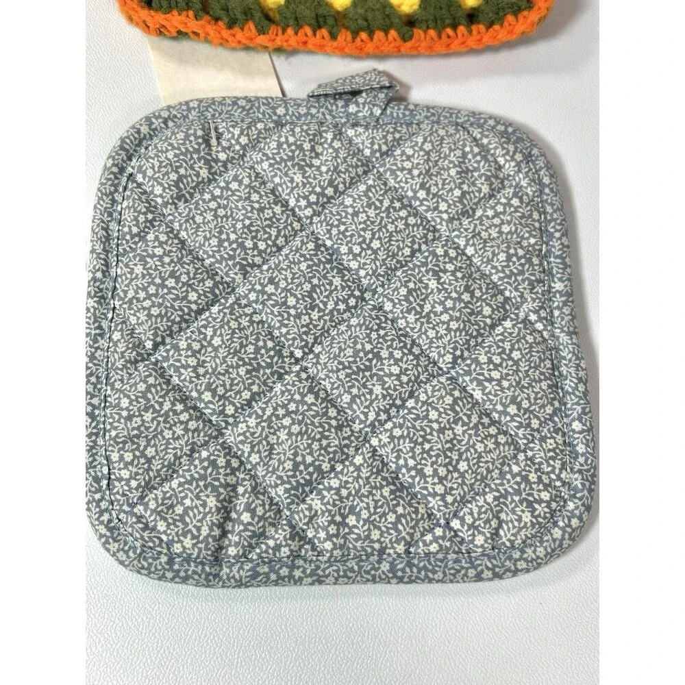 Pot Holders Crochet, Quilted Duck Granny Core Lot of 4 Some Handmade